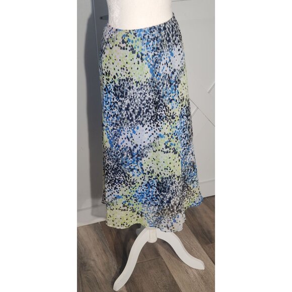 KSL A-LINE SKIRT BLUE/GREEN POLYESTER ELASTIC WAIST SIZE 20W - Picture 1 of 8